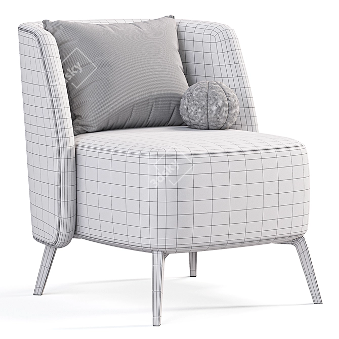 Poliform Sunday Armchair: Modern Elegance 3D model image 7