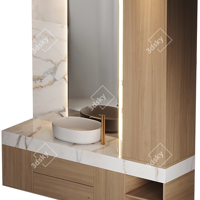 Modern Bathroom Furniture Set 2014 3D model image 2