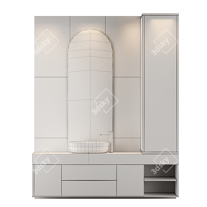 Modern Bathroom Furniture Set 2014 3D model image 4