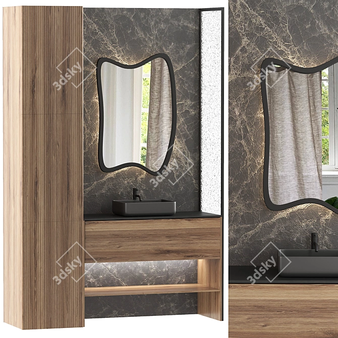 Modern Bathroom Furniture Set 2016 3D model image 2