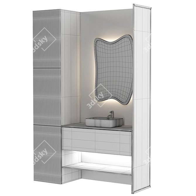 Modern Bathroom Furniture Set 2016 3D model image 5