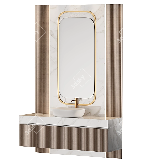 Modern Centimeter-Scaled Bathroom Furnishing 3D model image 2