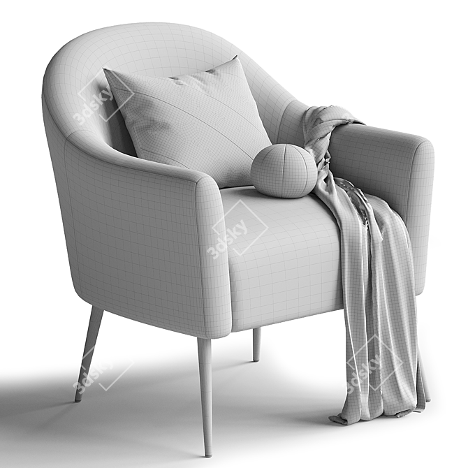 Elegant Annabelle Armchair in 3D 3D model image 5