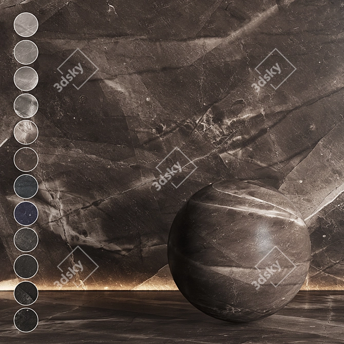 12 Seamless Marble Textures 3D model image 1