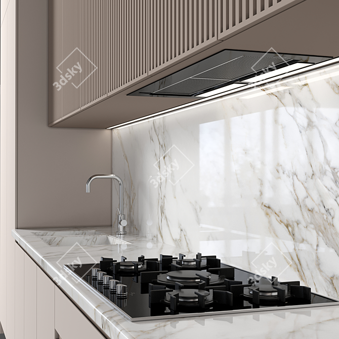 Modern Kitchen 112: Modular, High-Quality Render Ready 3D model image 2