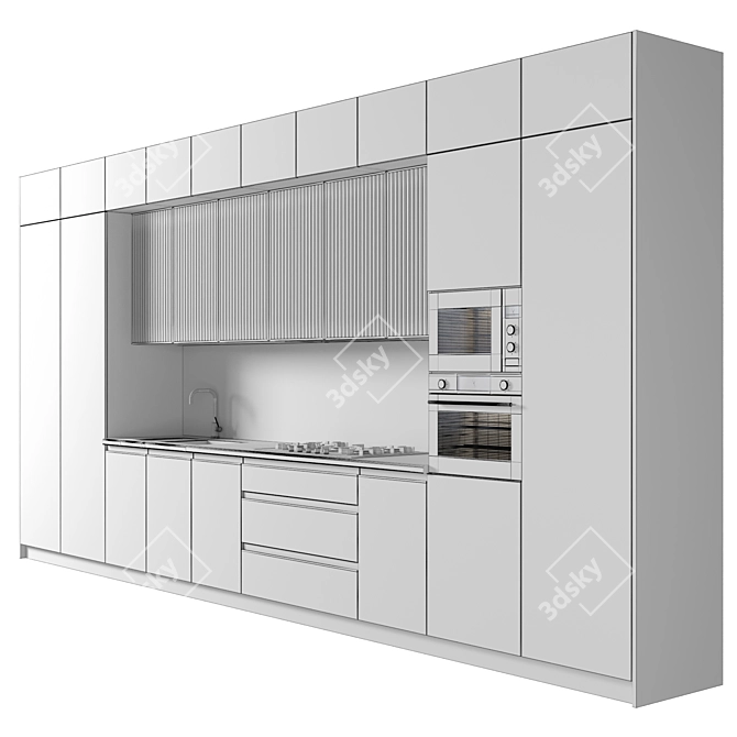 Modern Kitchen 112: Modular, High-Quality Render Ready 3D model image 3