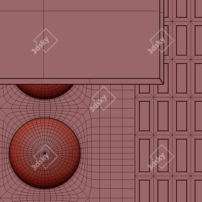 Modern Wall Decor Composition 04 3D model image 5