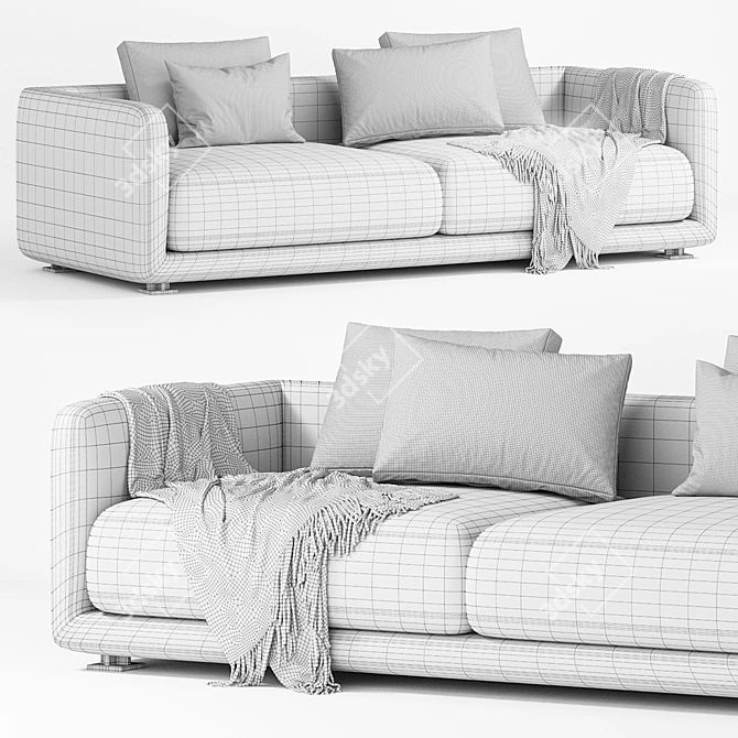 Elegant Bristol Sofa in 3D 3D model image 4