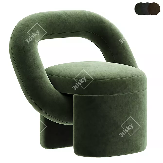 Contemporary Fabric Easy Chair Play 3D model image 1