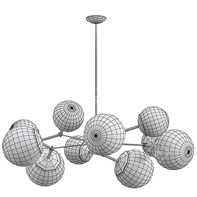 Color Crown Chandelier Fixture Kit 3D model image 3