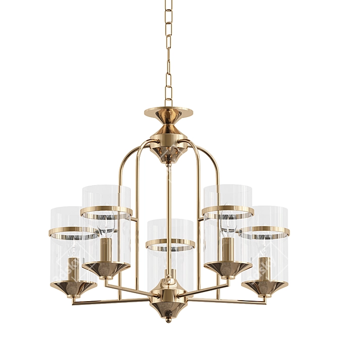 Antique Bronze Loft Chandelier Model 3D model image 1