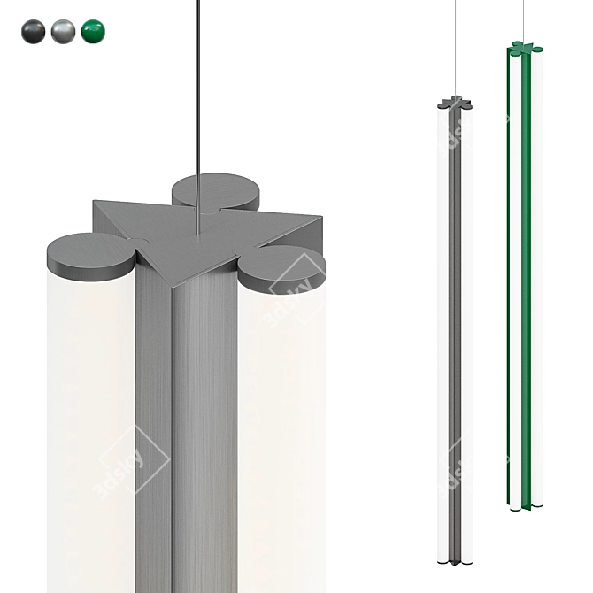 Minimalist Vertical Pendant Light Fixture 3D model image 1