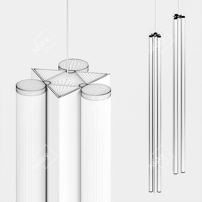 Minimalist Vertical Pendant Light Fixture 3D model image 2