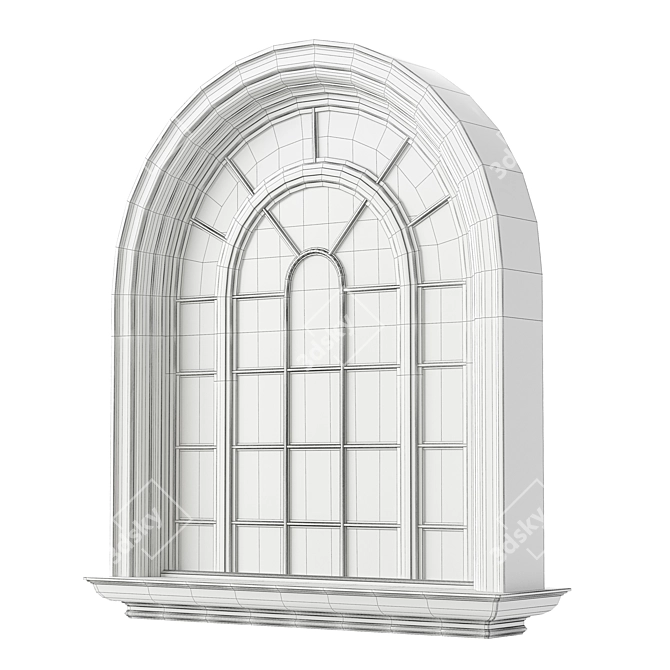 Vintage Window 3D Model Kit 3D model image 4