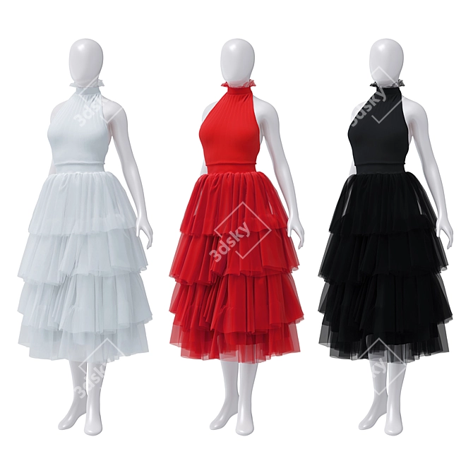 Mannequin Display Dress Set 3D model image 3