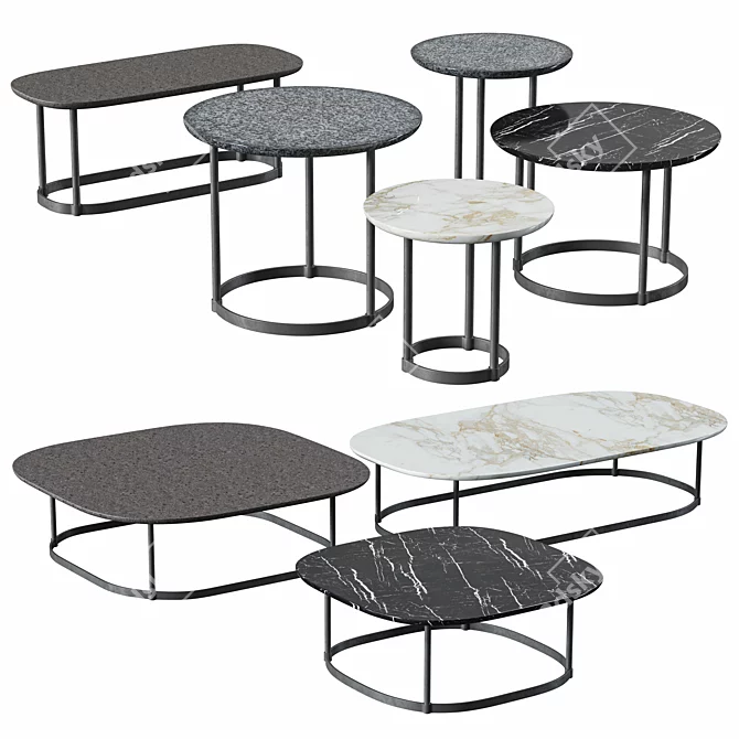 Sleek Regent Table Set 3D model image 5