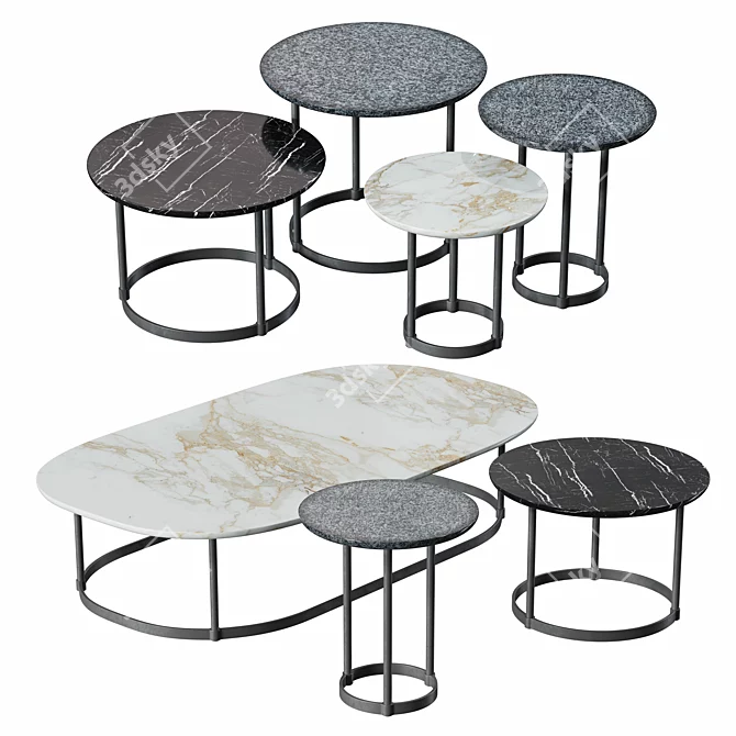 Sleek Regent Table Set 3D model image 2