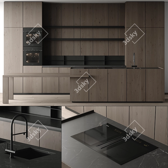 Modern Kitchen Design Model Kit 3D model image 2