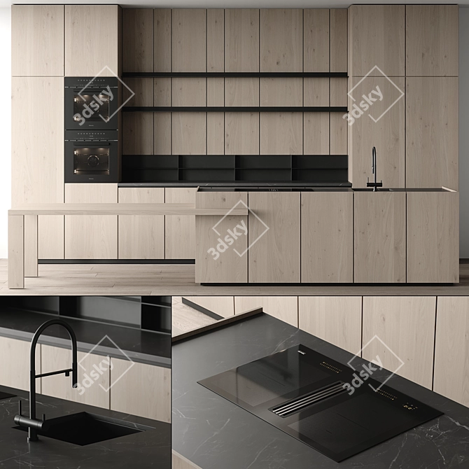 Modern Kitchen Design Model Kit 3D model image 3