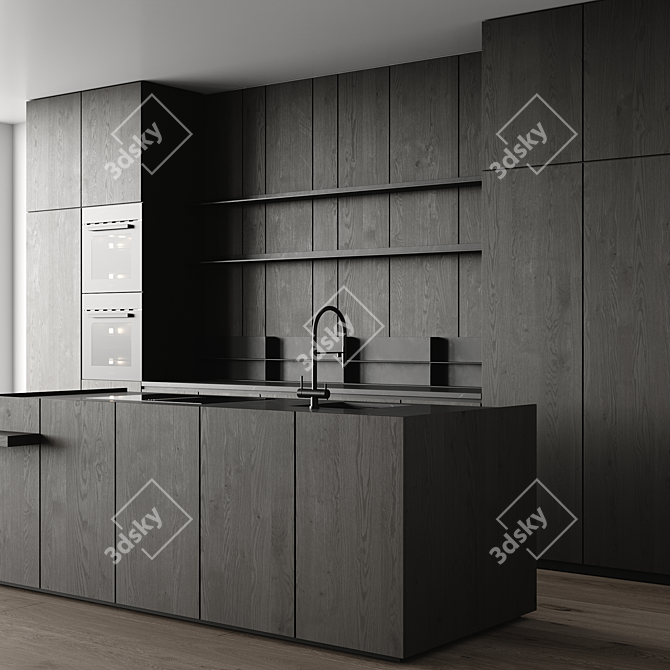 Modern Kitchen Design Model Kit 3D model image 5