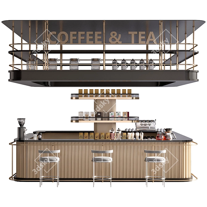 Cafe Bar Design Collection 3D model image 1