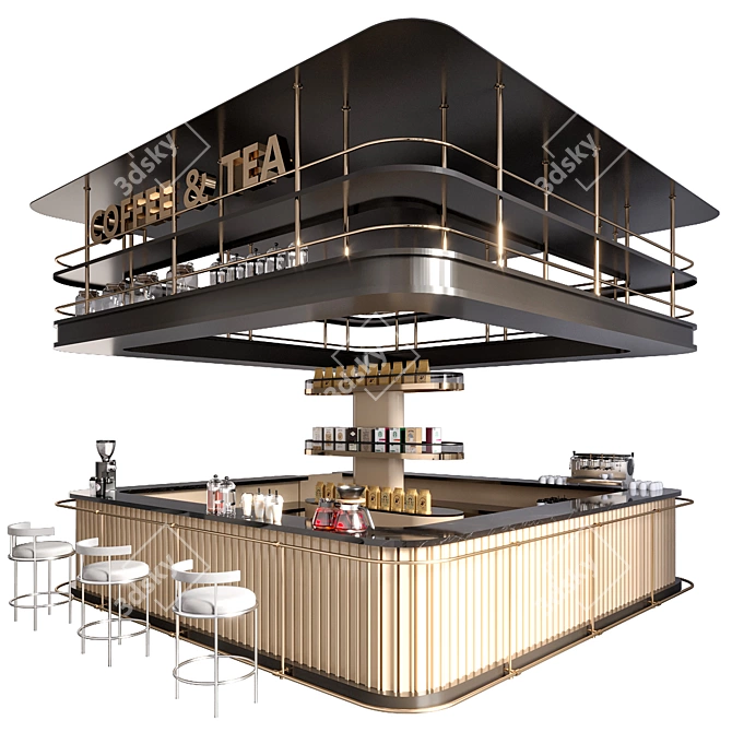 Cafe Bar Design Collection 3D model image 2