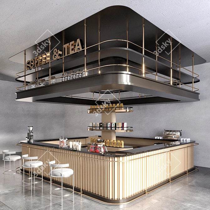 Cafe Bar Design Collection 3D model image 5