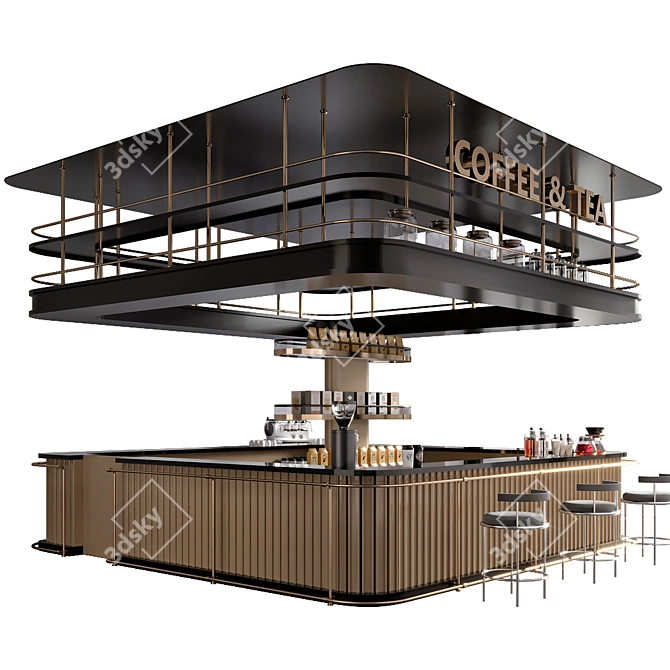 Cafe Bar Design Collection 3D model image 6