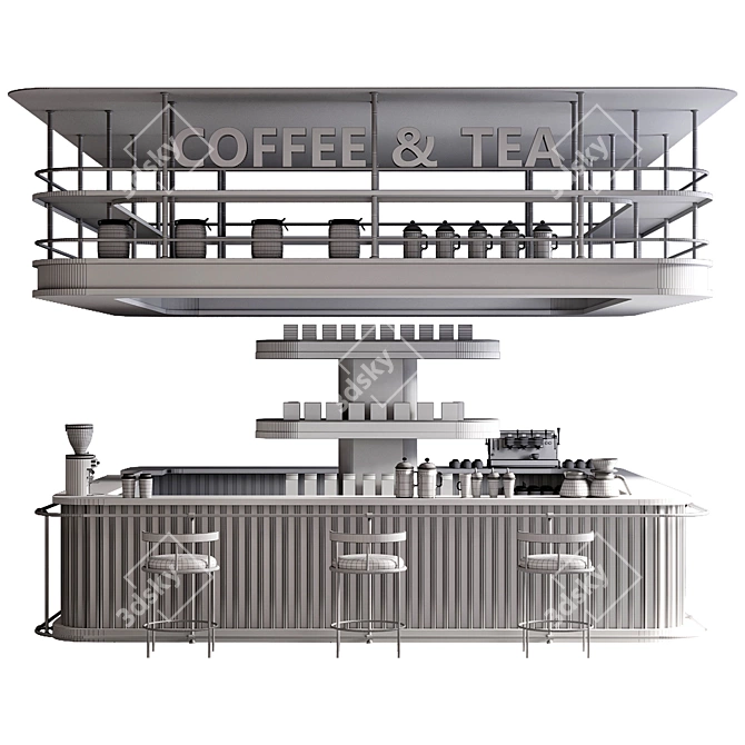 Cafe Bar Design Collection 3D model image 7