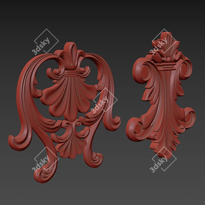 Luxury 3D Ornament Model Kit 3D model image 6