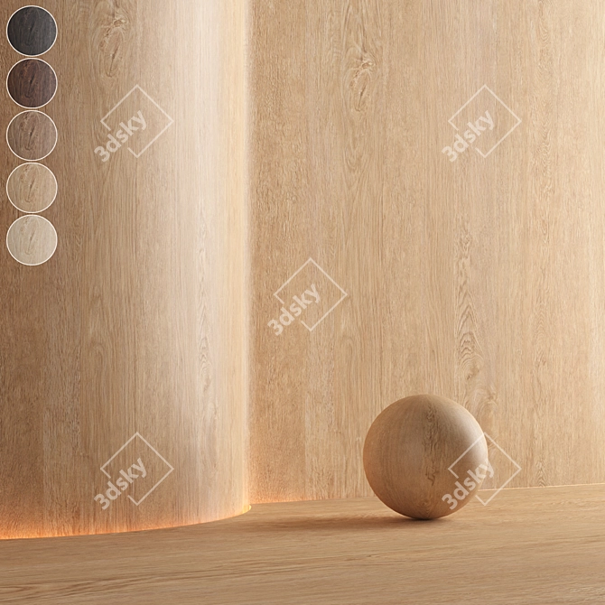 Seamless Oak Wood Texture Pack 3D model image 1