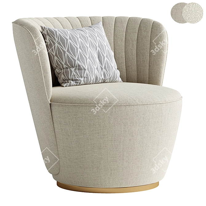  Elegant Upholstered Chair: PEARL 3D model image 2