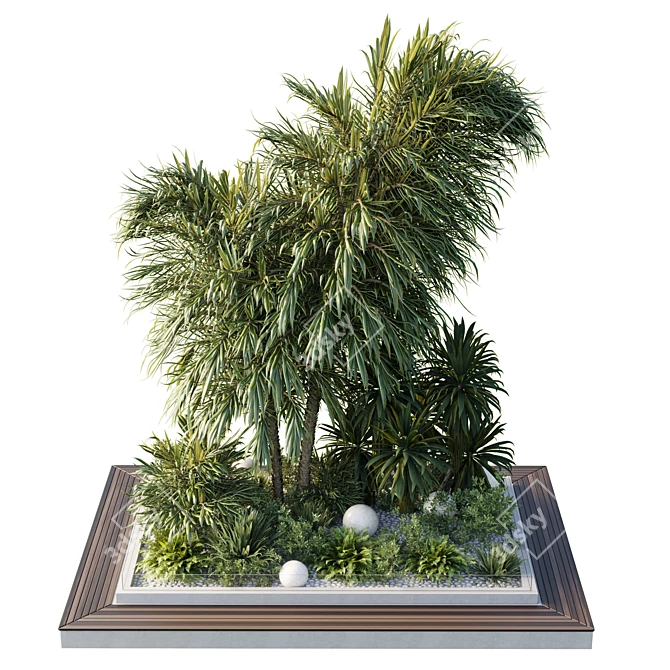 Tropical Outdoor Garden Plants Set 3D model image 2