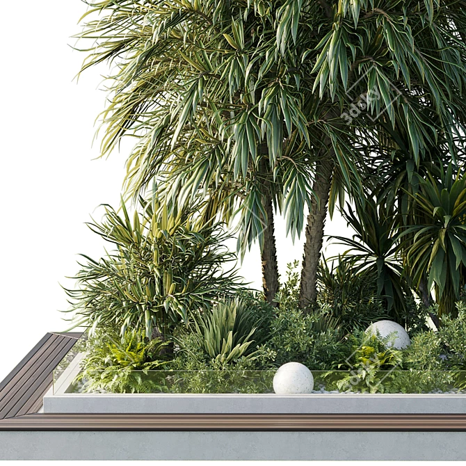 Tropical Outdoor Garden Plants Set 3D model image 4