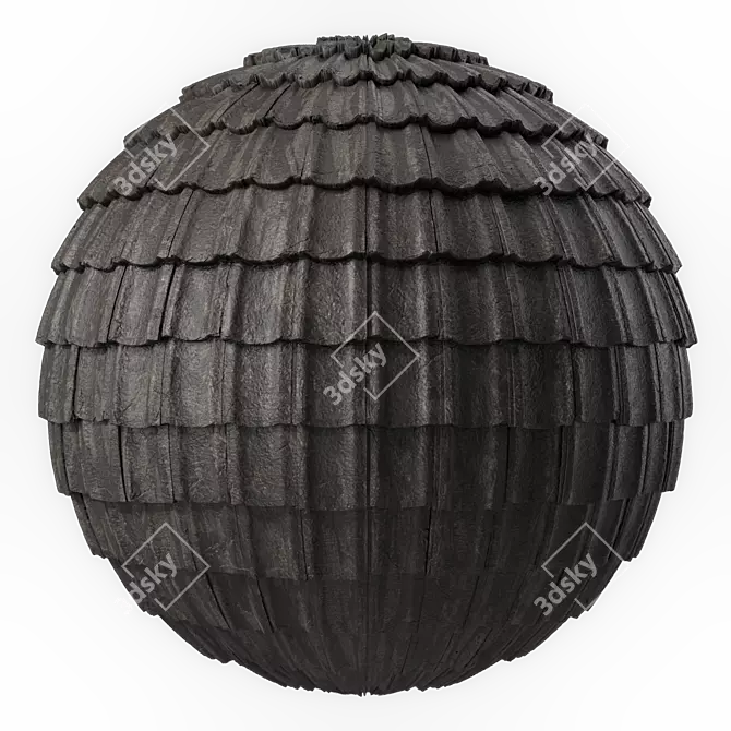 Seamless 4K Concrete Roof Tiles 3D model image 3