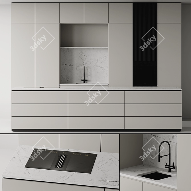 Modern Kitchen 3D Model Bundle 3D model image 1