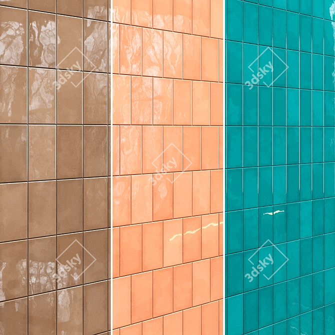 Trasparenze Ceramic Tiles Set 3D model image 2