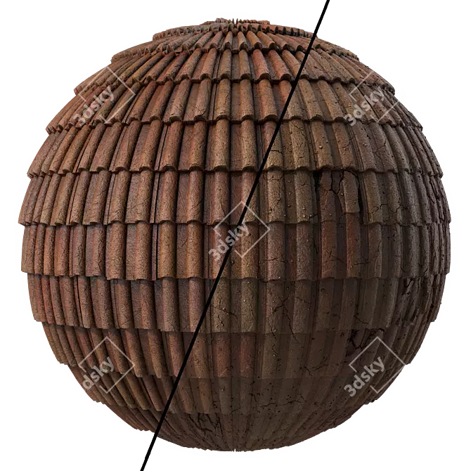 Concrete Roof Tile Materials 4k 3D model image 1