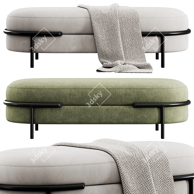  LLOYD Bench with Plaid 3D model image 4