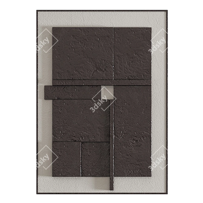 Geometric Canvas Art Set 3D model image 3