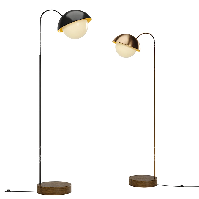 Modern Minimalist Dome Floor Lamps 3D model image 1