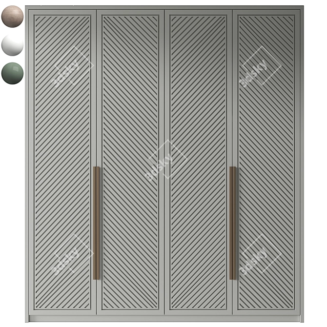 Versatile 3D Wardrobe Set 3D model image 2