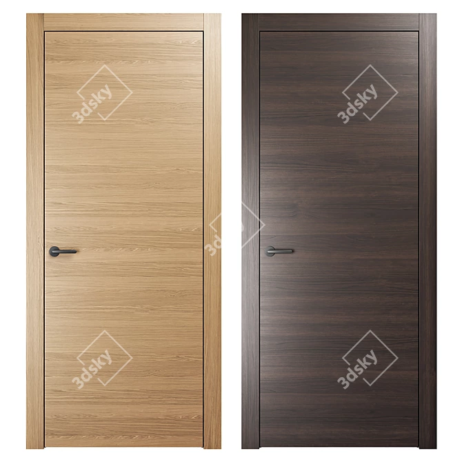 Luxe Honey Ash Doors 3D model image 1