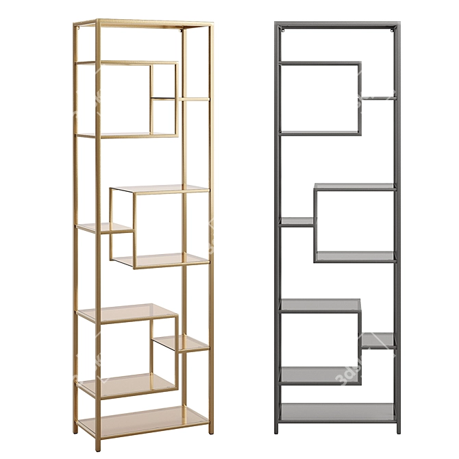 Kare Loft Steel Glass Shelf 3D model image 5