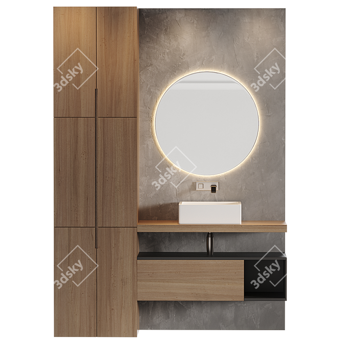 Modern Bathroom Furniture Set 3D model image 1