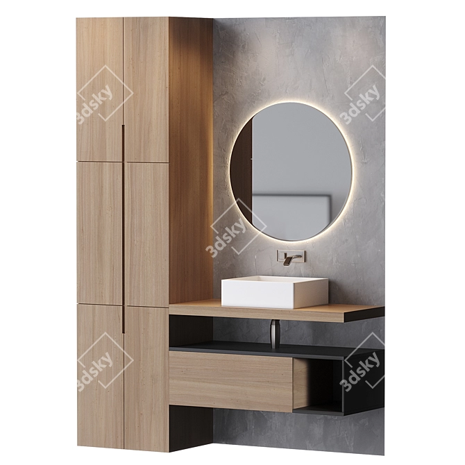 Modern Bathroom Furniture Set 3D model image 2