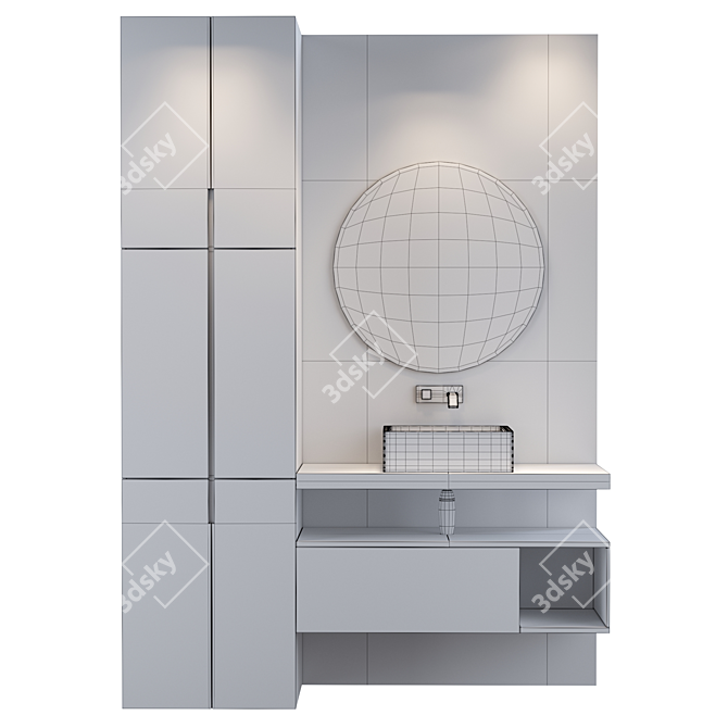 Modern Bathroom Furniture Set 3D model image 3