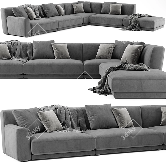 Modern Paris Seoul Sofa Design 3D model image 3