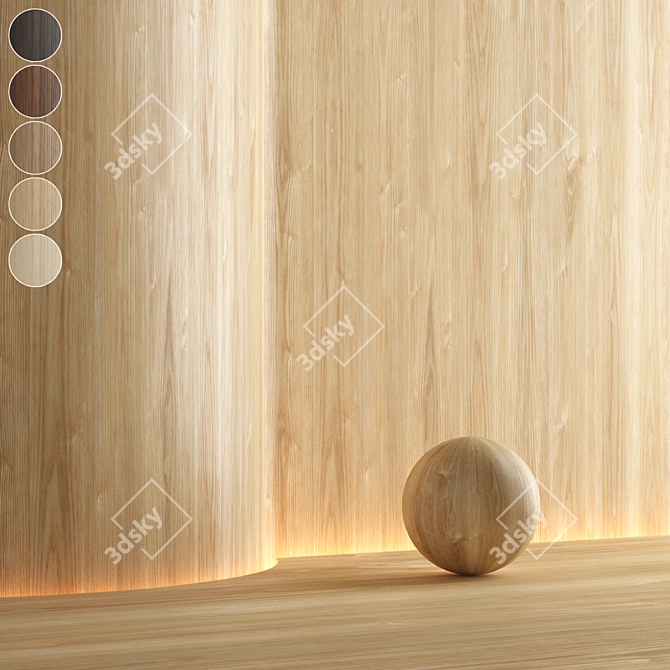 Oak Wood Seamless Texture Set 3D model image 1