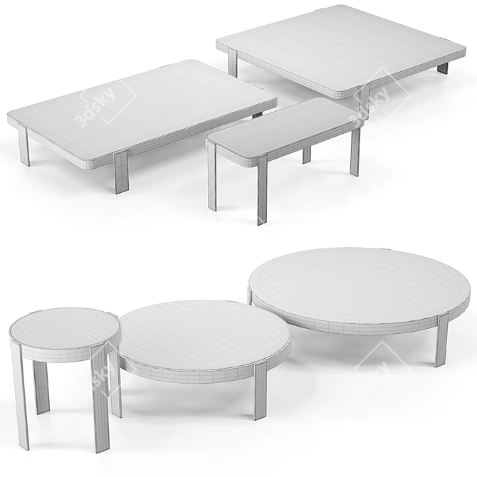 Elegant Mattia Coffee Tables 3D model image 6